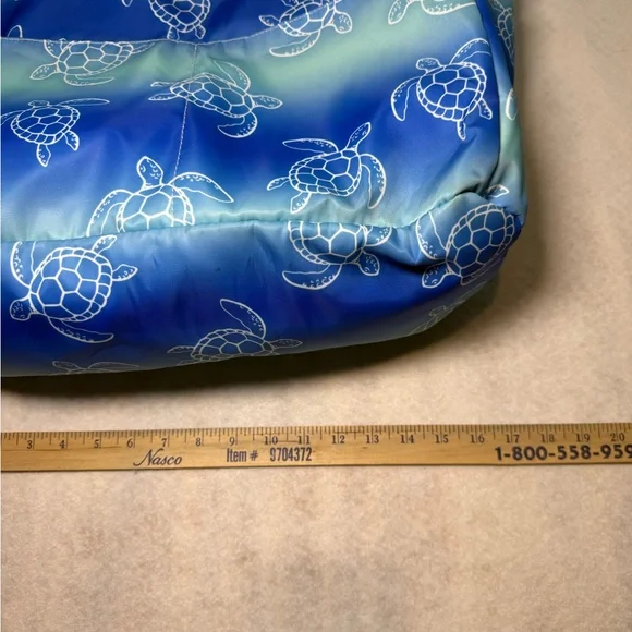 Sea Turtle Ombré Beach Tote Bag with Matching Towel Blue Green Ocean Print - Picture 11 of 12